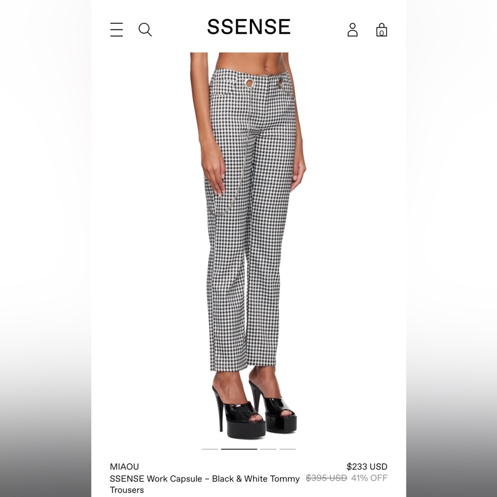 NWT XS Miaou checkered pants